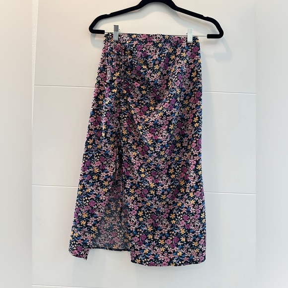 SHEIN purple floral midi high waist skirt summer beach casual event party XS - Picture 7 of 11